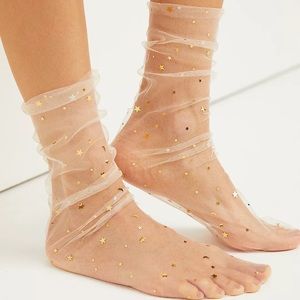 Free People Moon & Star Sheer Ankle Socks (NWT)